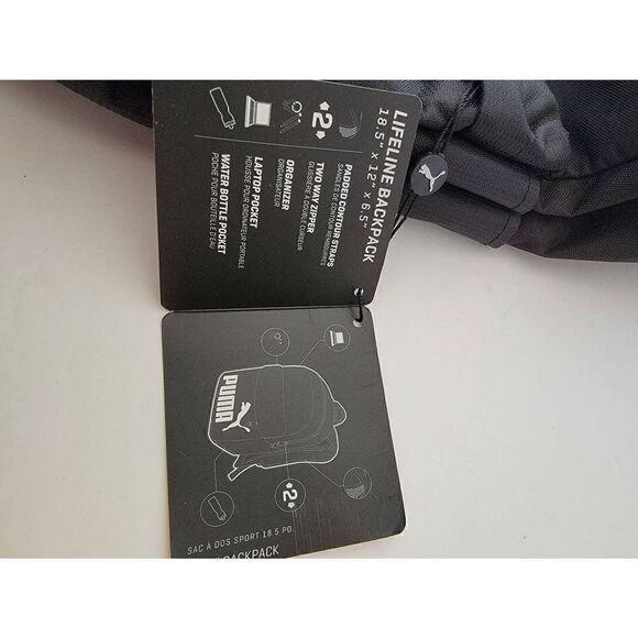 Puma Phase Lifeline Backpack In Black NWT - Picture 4 of 7